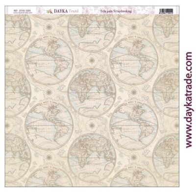 DTXS-1005 - Tela para Scrapbooking - fondo mapas