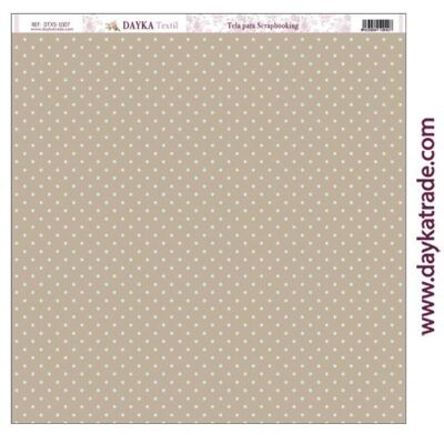 DTXS-1007 - Tessuto per scrapbooking - sfondo marrone con pois blu