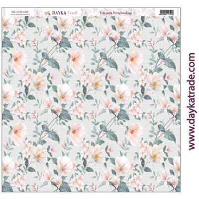 DTXS-1015 - Scrapbooking fabric - Flowers background