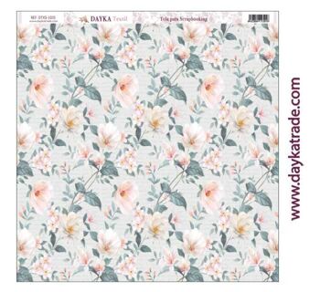 DTXS-1015 - Tissu scrapbooking - Fond fleurs