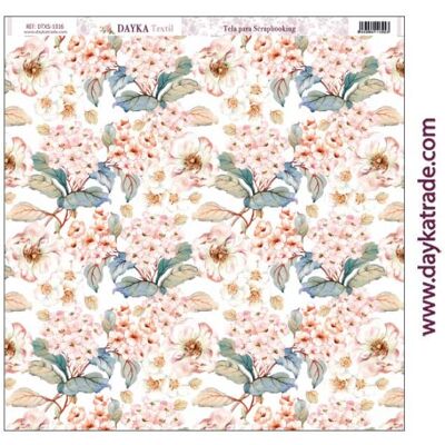 DTXS-1016 - Tela para Scrapbooking - Fondo flores