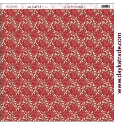 DTXS-1028 - Tessuto per scrapbooking - Sfondo di foglie di Natale