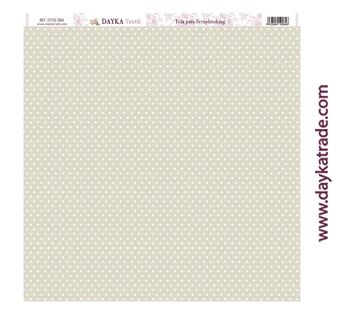 DTXS-904 - Tissu pour Scrapbooking Pois fond beige