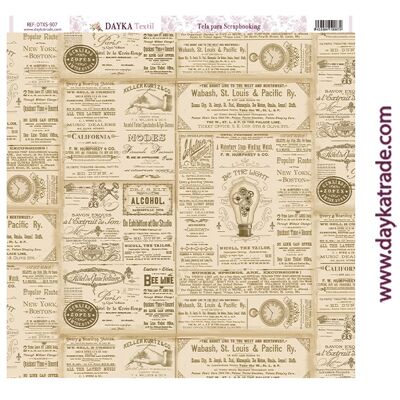 DTXS-907 - Tela para Scrapbooking Antique Newspaper