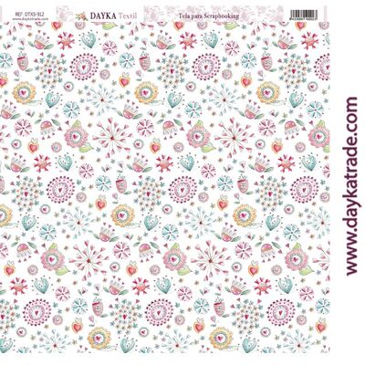 DTXS-912 - Tela para Scrapbooking Flores