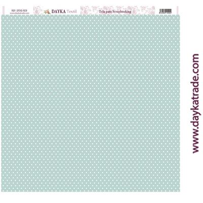 DTXS-919 - Scrapbooking Fabric - Aquamarine with white polka dots