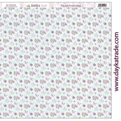 DTXS-942 - Scrapbooking-Stoff - Rosa und lila Blumen