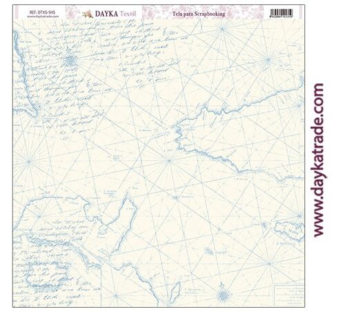 DTXS-945 - Tela para Scrapbooking - Mapa vintage