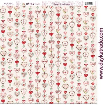 DTXS-951 - Scrapbooking Fabric - hearts strip