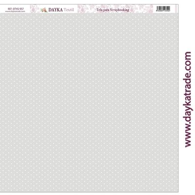 DTXS-957 - Tela para Scrapbooking - Lunares fondo gris