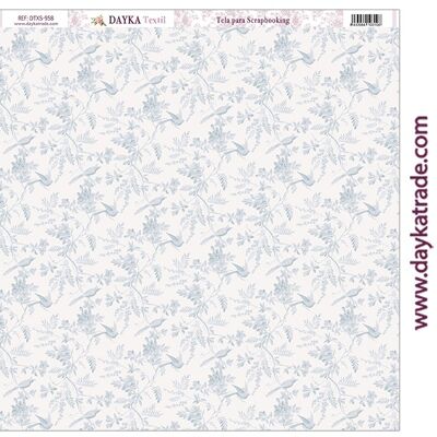 DTXS-958 - Scrapbooking fabric - Blue birds and branches