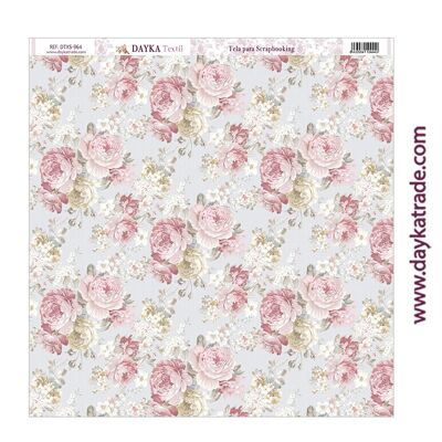 DTXS-964 - Scrapbooking fabric - Vintage flowers