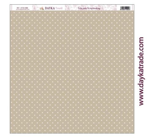 DTXS-988 - Tela para Scrapbooking - Fondo marrón con puntos rosas