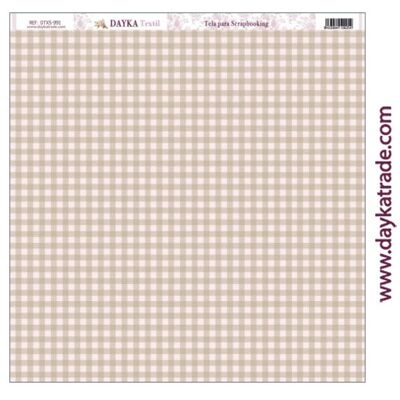 DTXS-991 - Tela para Scrapbooking - fondo vichy marrón y rosa