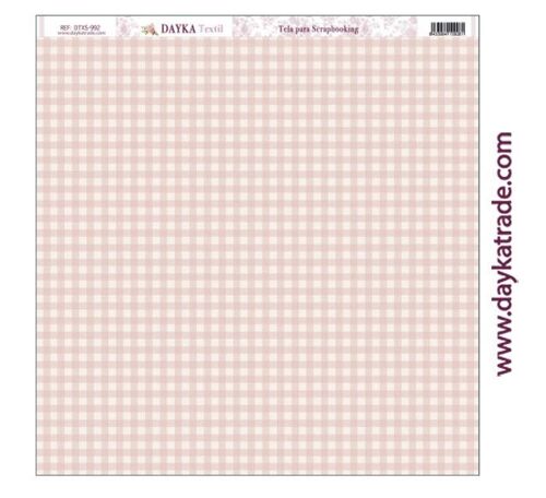 DTXS-992 - Tela para Scrapbooking - fondo vichy rosa y beige