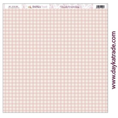 DTXS-992 - Tela para Scrapbooking - fondo vichy rosa y beige