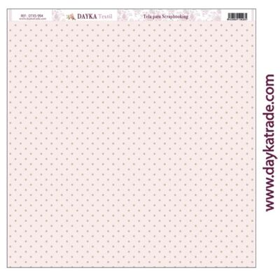 DTXS-994 - Tela para Scrapbooking - fondo rosa claro y puntos marrones.