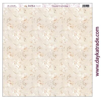 DTXS-995 - Tessuto per scrapbooking - sfondo fiore beige