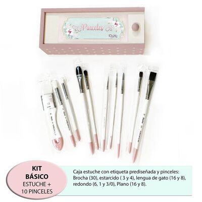 KP-08 BASIC BRUSH KIT - Case + predesigned + 10 brushes