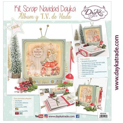 KS-015 - KIT ÁLBUM SCRAP NAVIDAD + TV. VINTAGE CON HADA