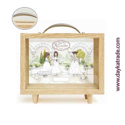 PRE-1915380A GIRL COMMUNION PIGGY BOX WITH PRE-DESIGNED