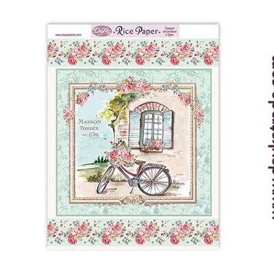 RICE109 PAPER FLOWERS BICI AND BORDERS