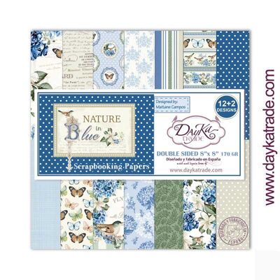 SCP-1030  KIT COLECCIÓN SCRAP "Nature in blue" Dayka 8x8 pulgadas