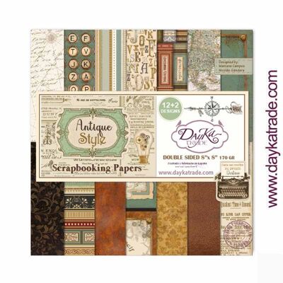 SCP-1031 SCRAP COLLECTION KIT "ANTIQUE STYLE" Dayka 8x8 inches