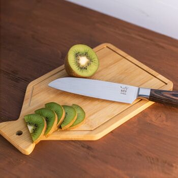 KOI ARTISAN Couteaux de chef Santoku - Couteau Santoku à lame tranchante de rasoir de 5 pouces, Couteaux de cuisine japonais Couteau de chef en acier inoxydable à haute teneur en carbone - Résistant aux taches et à la corrosion 8