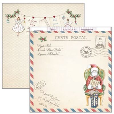 SCP-133 Carta per scrapbooking Natale BABBO NATALE E PICCOLI ANGELI