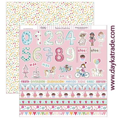 SCP-205 Scrapbooking paper "Number strips and girls"