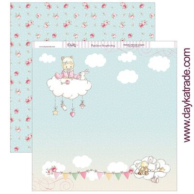 SCP-256 Papel scrapbooking "Bebé en nube" Dayka Trade