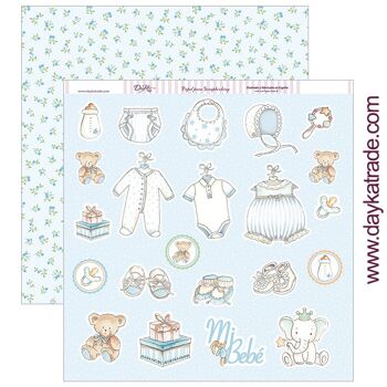 SCP-273 Papier de scrapbooking "Layette mon bébé" Dayka Trade