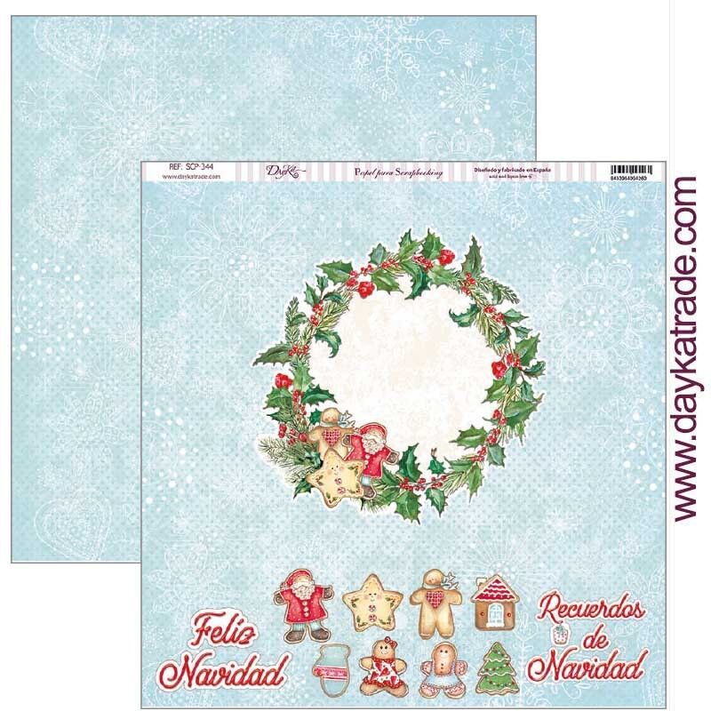 SCP-344 Papel scrap colección "VIVE LA NAVIDAD"- CORONA NAVIDEÑA-