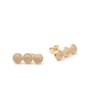 Boucles d'oreilles Ariane Trio - Quartz Rose