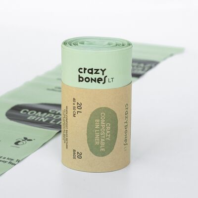 CrazyBonesLT kompostierbare Abfallbeutel / 20L / 20 Beutel