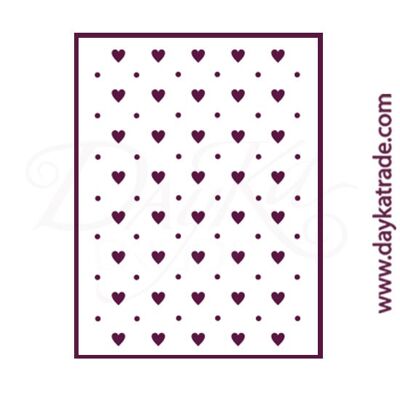 T-3285 Stencil A4 Dayka Pattern with hearts