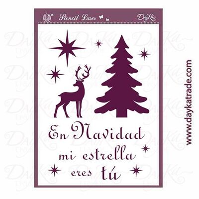 T-3306 Stencil Abete di Natale e renne