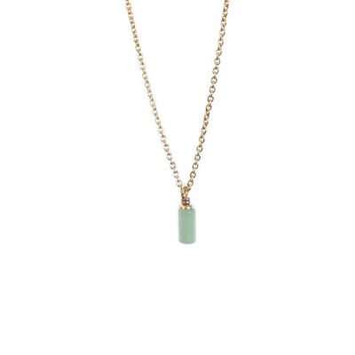 Natural green aventurine stone necklace - Mini Mémoire