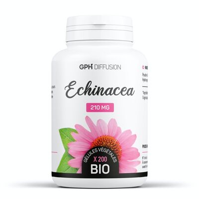 Equinácea Orgánica - 210 mg - 200 cápsulas vegetarianas