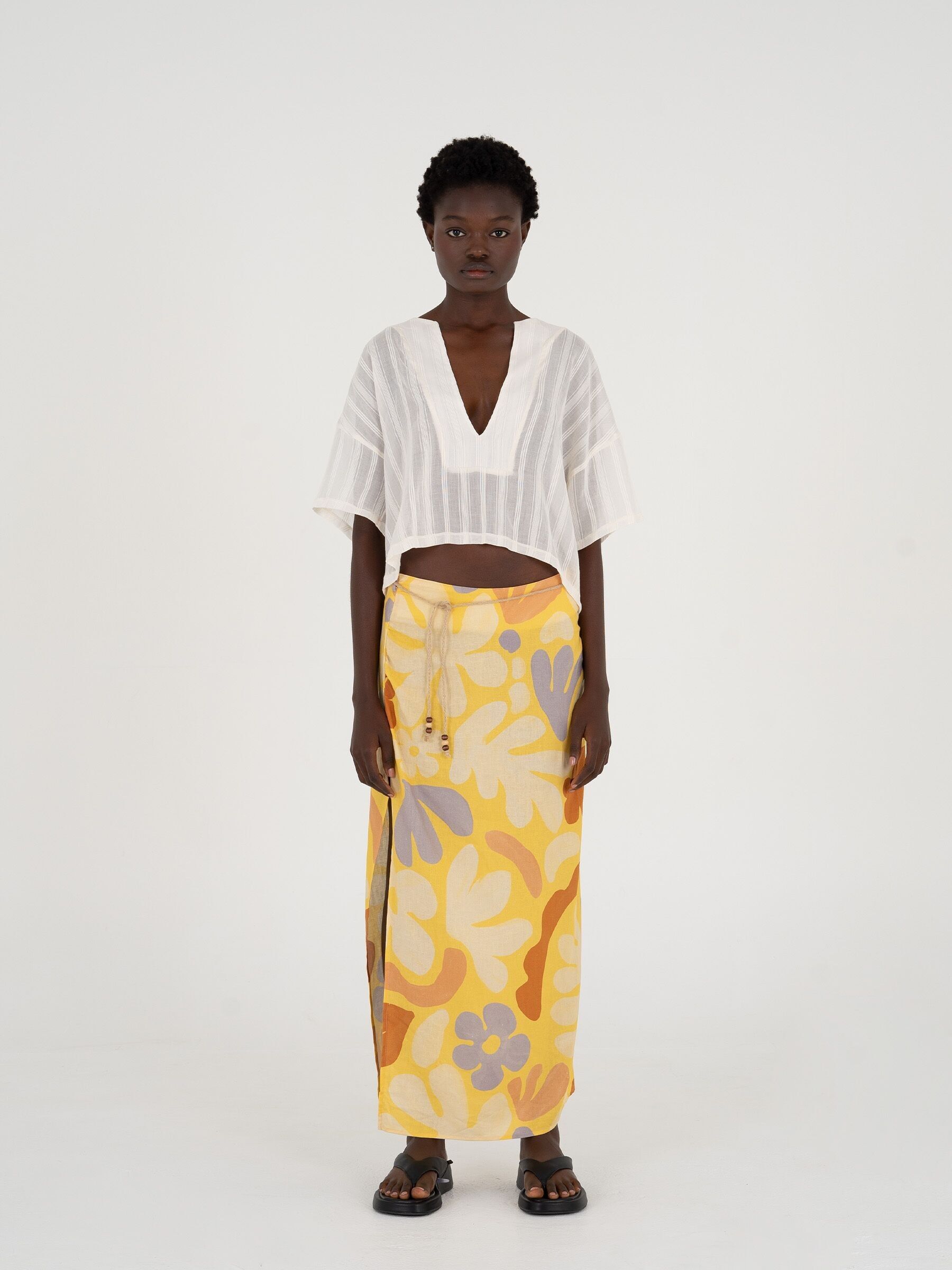 Falda larga scorpione estampada