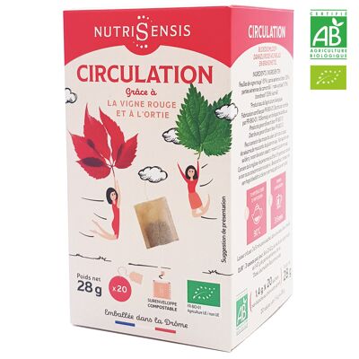 NUTRISENSIS - Infusión circulatoria a base de hojas de parra, cola de caballo, ortiga y grosella negra - 20 sobres