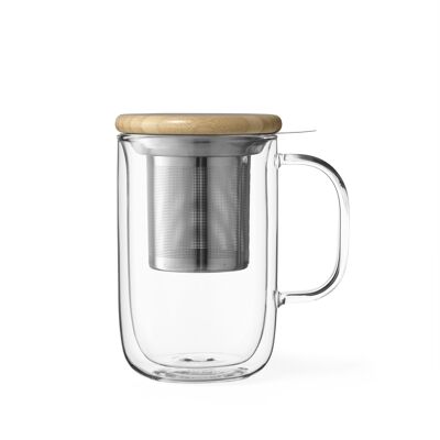 Minima Double walled Tea mug 0,50L, clear, inox filter