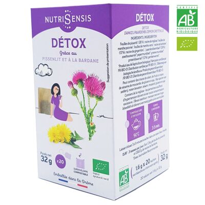 NUTRISENSIS - Té detox orgánico a base de 7 plantas - 20 sobres