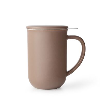 Minima Balance porcelain tea cup 0,50L, inox filter, powder brown