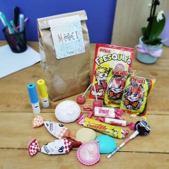 Sachet Bonbon des années 70 - " Merci ATSEM" - Collection arc-en-ciel