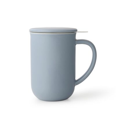 Minima Balance porcelain tea cup 0,50L, inox filter, hazy blue