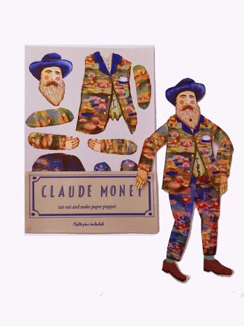 Claude Monet coupe et fabrique des marionnettes d'artiste, activité amusante et cadeau 1