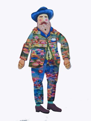 Claude Monet coupe et fabrique des marionnettes d'artiste, activité amusante et cadeau 3