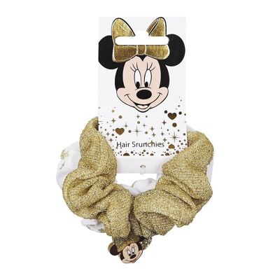 Set di 2 Scrunchies in Tessuto - con Stemma Minnie - Oro